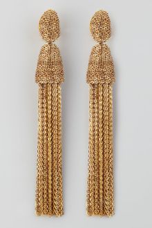 Oscar de la Renta Chain Tassel Earrings  - Lyst