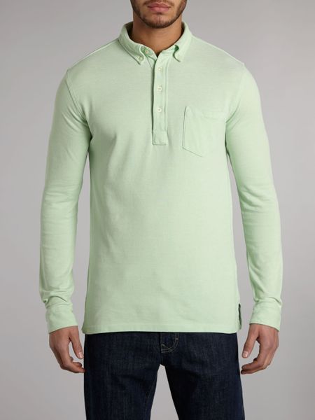 Polo Ralph Lauren Long Sleeved Polo Shirt with Pocket Detail in Green for Men | Lyst