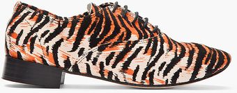 Repetto Orange Black Tiger Print Leather Flats - Lyst