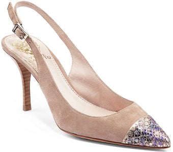 Vince Camuto Stantone Suede Snakeembossed Slingback Pumps - Lyst