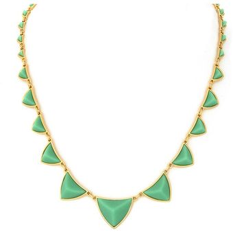 House Of Harlow Pyramid Station Necklace with Mint Green Resin - Lyst