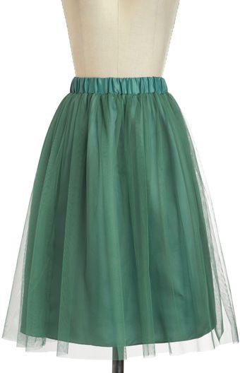 ModCloth Going Tulle Be Lovely Skirt in Forest - Lyst