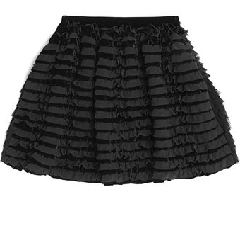 Alberta Ferretti Tiered Satin Velvet Skirt  - Lyst