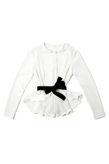 Alberta Ferretti Scalloped Cady Jacket with Velvet Belt - Lyst
