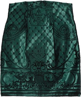 Balmain Brocadeeffect Velvet Skirt - Lyst
