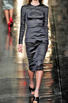Carven Metallic Faille Pencil Skirt in Storm Blue - Lyst