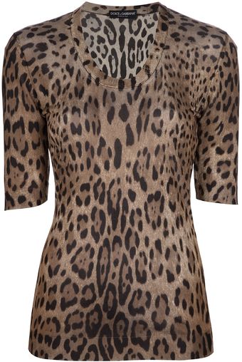 Dolce & Gabbana Leopard Print Top - Lyst