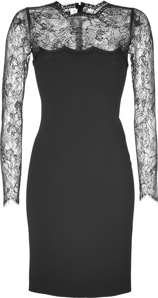 Emilio Pucci Black Lace Panel Dress - Lyst