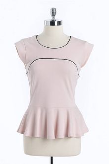French Connection Cap Sleeved Ponte Peplum Top - Lyst