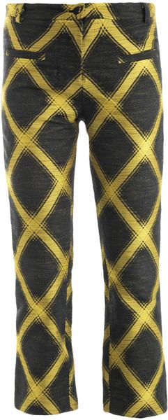 House Of Holland Check Jacquard Trousers - Lyst
