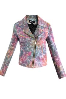 House Of Holland Tie-Dye Leather Biker Jacket - Lyst