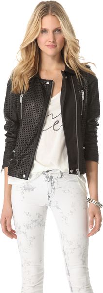Iro Caelie Perforated Leather Jacket - Lyst