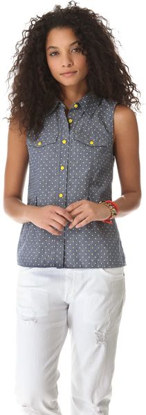 Marc By Marc Jacobs Dotty Chambray Top - Lyst