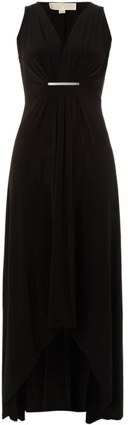 Michael by Michael Kors Sleeveless Pleated Front Maxi Dress - Lyst