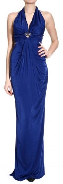 Roberto Cavalli Halterneck Gown Jersey - Lyst