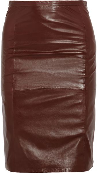 Sara Berman Leather Pencil Skirt - Lyst