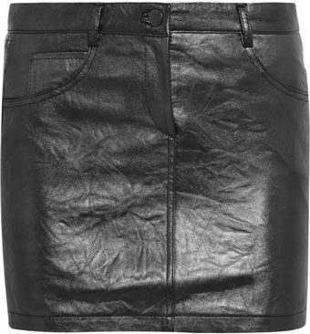 Sara Berman Simple Metallicleather Mini Skirt - Lyst