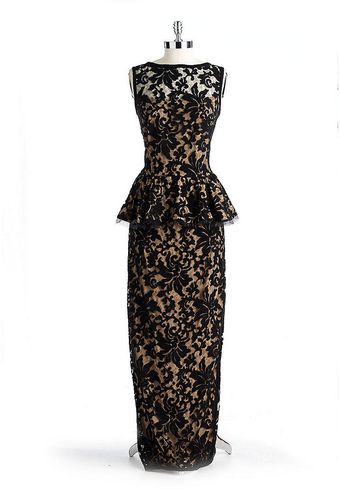 Tadashi Shoji Lace Peplum Gown - Lyst