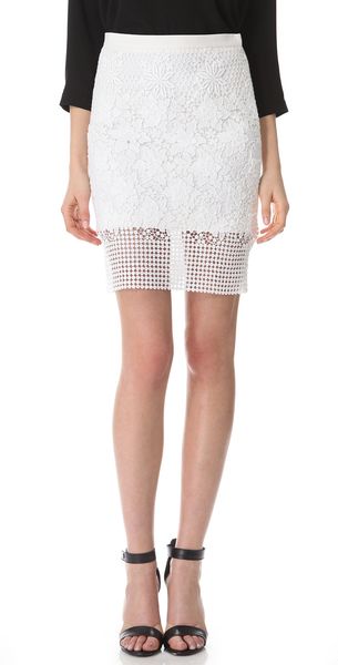 Tibi Basia Lace Pencil Skirt - Lyst