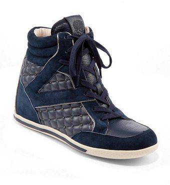 Vince Camuto Follie Hightop Suede Metallic Sneakers - Lyst