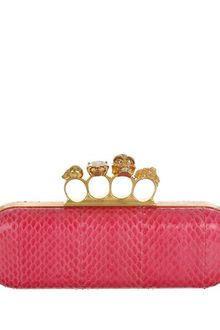 Alexander McQueen Pink Whipsnake Knucklebox Clutch - Lyst