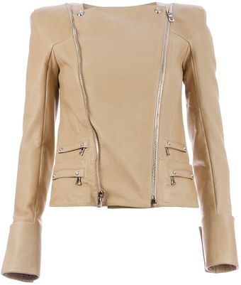 Balmain Lambskin Biker Jacket - Lyst