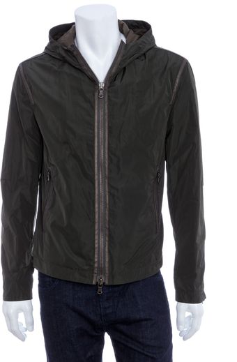 John Varvatos Hooded Jacket with Contrast Nylon Piping - Lyst
