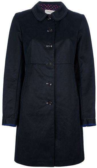 Paul Smith Blue Casual Trench Coat - Lyst