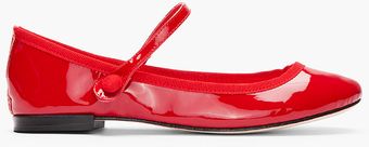 Repetto Red Lio Patent Mary Jane Flats - Lyst