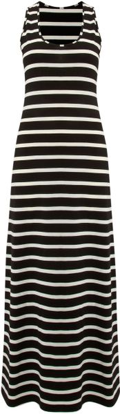 Therapy Wide Stripe Maxi Jersey Dress in White (black & white) | Lyst
