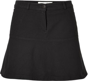 Vanessa Bruno Athé Black Cotton A-line Skirt - Lyst