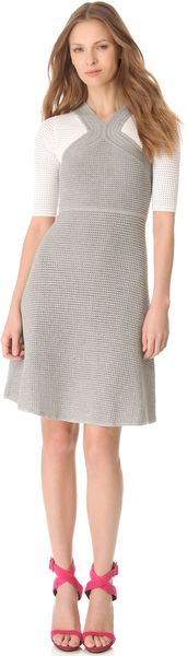 Yigal Azrouel Open Waffle Knit Dress - Lyst