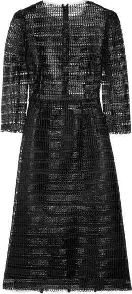 Dolce & Gabbana Raffiaeffect Embroidered Tulle Dress - Lyst