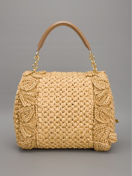 Dolce & Gabbana Sicily Raffia Handbag in Beige (camel) - Lyst