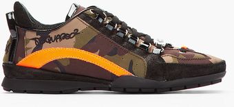 DSquared2 Black Orange Camo Print Sport Sneakers - Lyst