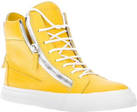 giuseppe zanotti yellow sneakers