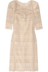 Maje Amant Crocheted Cotton Mini Dress