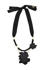Reiss Lila Leather Flower Necklace