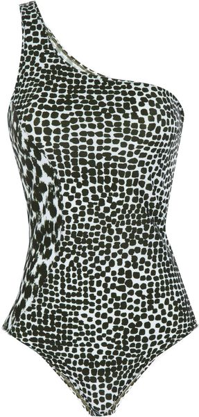 Stella McCartney Asymmetric Printed Swimsuit - Lyst