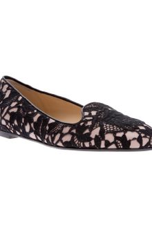 Valentino Floral Lace Slipper - Lyst