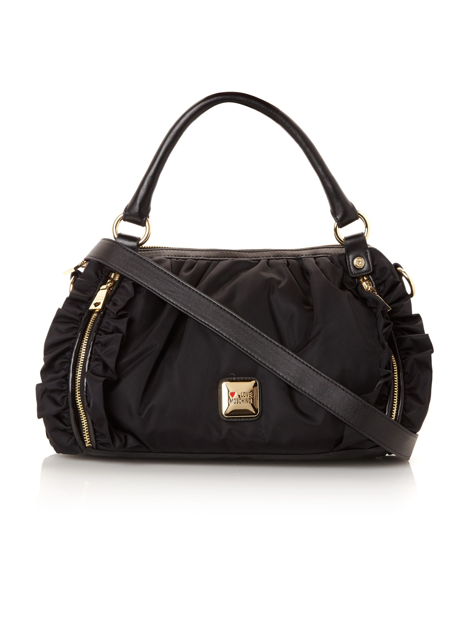 Love Moschino I Love Rouches Crossbody Bag in Black Lyst