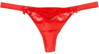 Myla Red Satin Isabella Thong - Lyst
