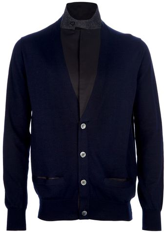 Sacai Contrast Cardigan - Lyst