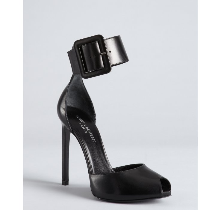 saint laurent open toe heels