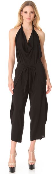 Donna Karan New York Halter Wrap Jumpsuit - Lyst