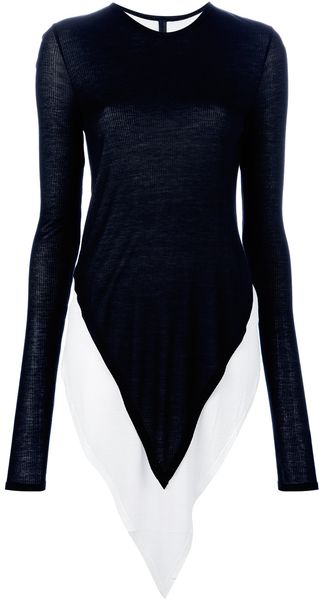 Gareth Pugh V Hemline Fitted Sweater - Lyst