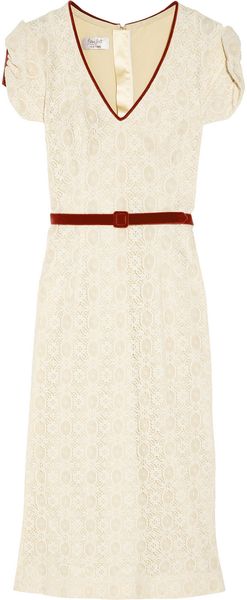 L'Wren Scott Velvettrimmed Lace Dress - Lyst