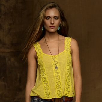 Ralph Lauren Cropped Insetlace Camisole - Lyst