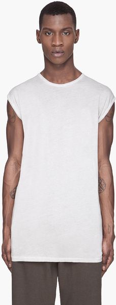Silent By Damir Doma Pale Pearl Grey Sleeveless T-shirt - Lyst