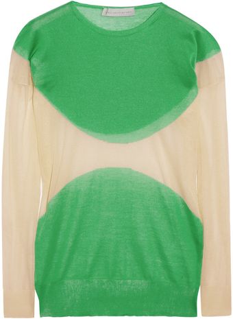 Stella McCartney Knitted Cotton and Silk-Gauze Sweater - Lyst